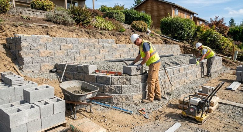 Block Retaining Wall Installation in Tampa, FL