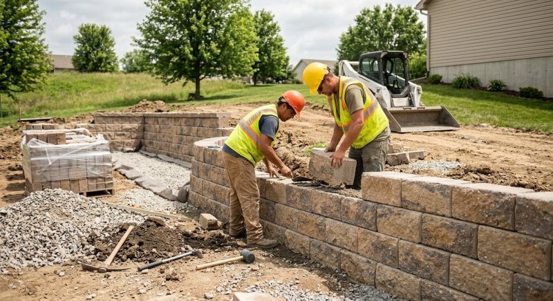 Block Retaining Wall Installation in Kissimmee, FL