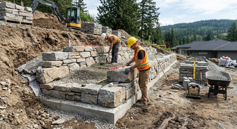 Block Retaining Wall Installation in Volusia County, FL