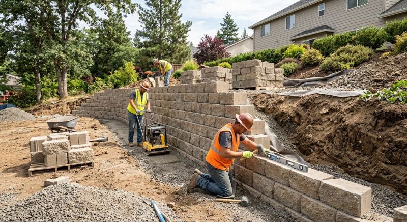 Retaining Wall Installation in Sonoma County, CA
